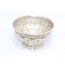 Handmade Dish Bowl Oxidized 925 Sterling Solid Silver India Hand Engraved H